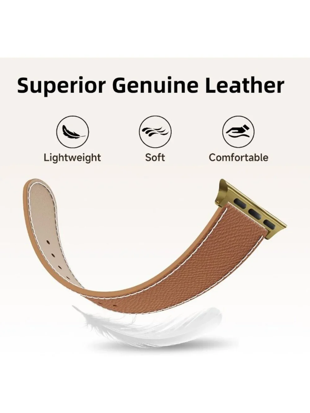Stylish Genuine Leather Apple Watch Band for Women | H Buckle, Compatible